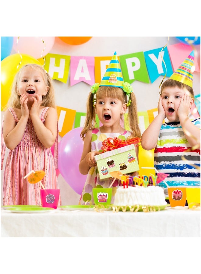 ORAINBOW 50Pcs Happy Birthday Cake Stickers for Kids Teens Vinyl Waterproof Cute Birthday Party Cake Stickers for Water Bottles Cartoon Happy Birthday Stickers for Gift Laptop Journaling - Image 4