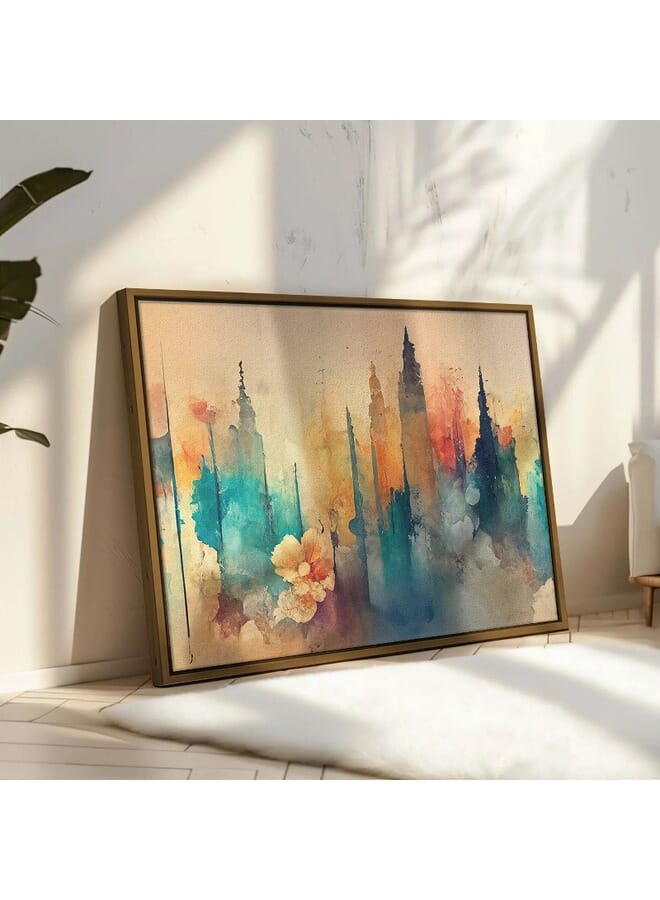 Home Gallery Abstract Art With Watercolor Stain Framed Wall Art - Image 1