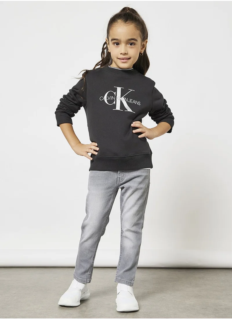 Calvin Klein Jeans Kids Monogram Logo Crew Neck Sweatshirt