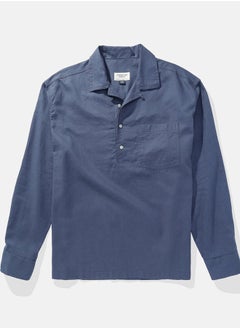 American Eagle Long-Sleeve Linen-Blend Popover Shirt  - Image 4