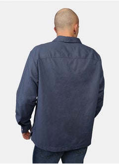 American Eagle Long-Sleeve Linen-Blend Popover Shirt  - Image 2