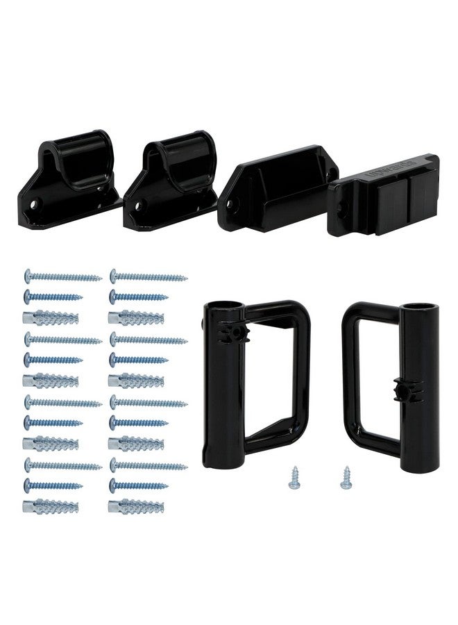 BETERTEK قطع غيار بوابة الأطفال الشبكية القابلة للسحب (أسود) تركيب بالحفر مجموعة كاملة من قطع غيار بوابة الكلاب القابلة للسحب مجموعة أدوات بوابة الأطفال القابلة للسحب متوافقة مع بوابة BETERTEK القابلة للسحب - Image 1