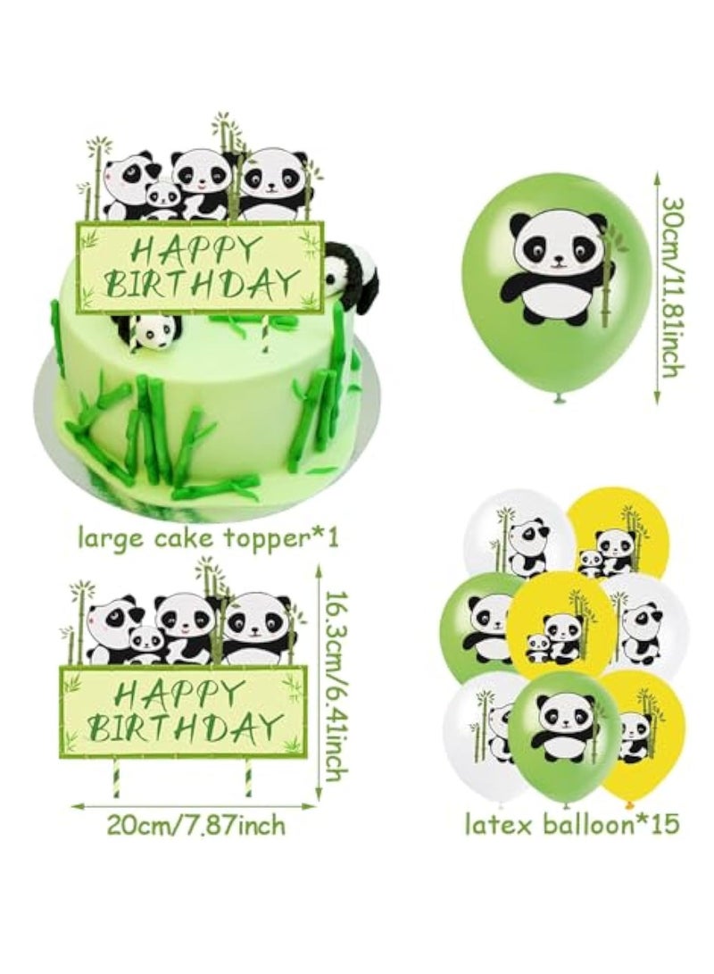 KASTWAVE Panda Party Decorations, Birthday Party Decorations, Panda Balloons, Birthday Decorations Set, Panda Party Supplies, Happy Birthday Banner, Birthday Balloons, Cake Toppers for Birthday Party - Image 3