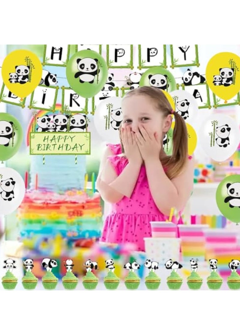 KASTWAVE Panda Party Decorations, Birthday Party Decorations, Panda Balloons, Birthday Decorations Set, Panda Party Supplies, Happy Birthday Banner, Birthday Balloons, Cake Toppers for Birthday Party - Image 4