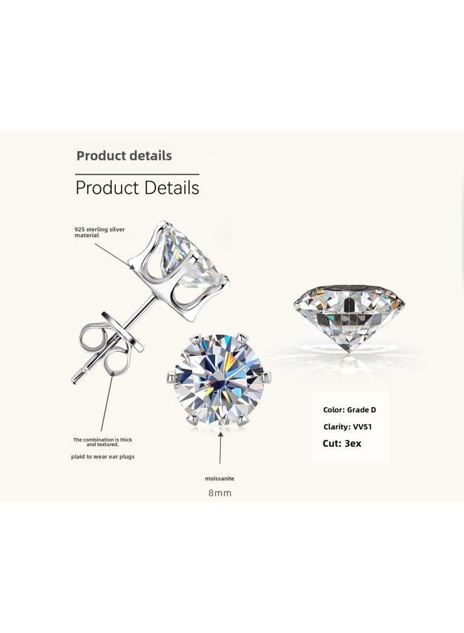 NIBEMINENT Little Red Book Net Explosions Moissanite Earrings Female Niche Design Advanced Sense S925 Sterling Silver 