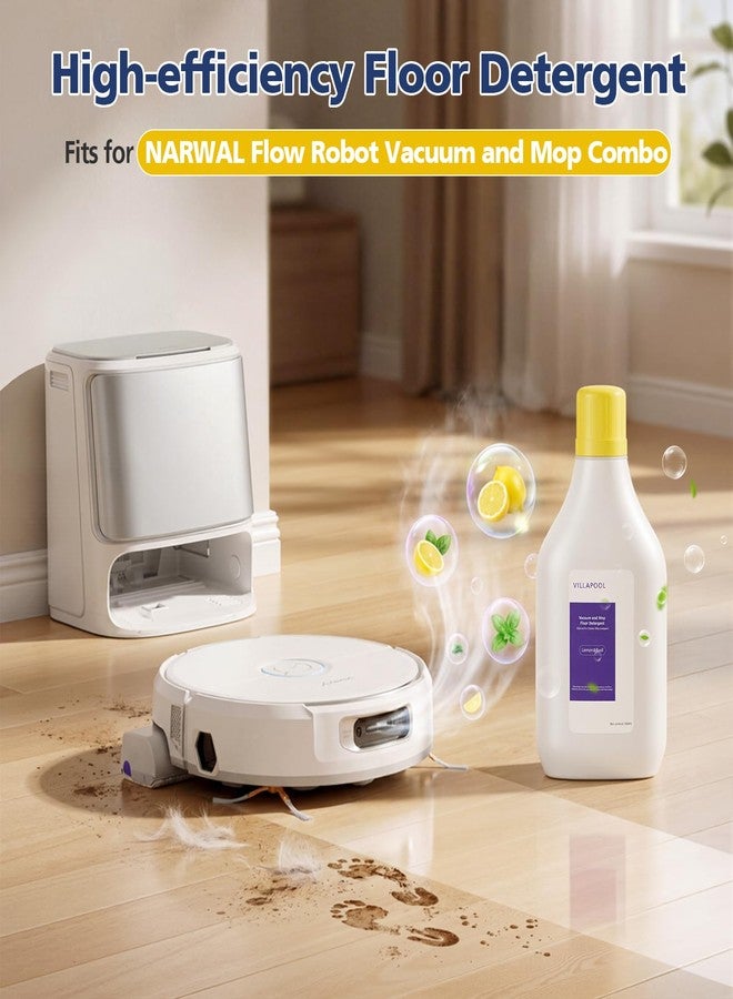VILLAPOOL Floor Cleaning Solution Compatible with NARWAL Flow/Flow 2 Robot Vacuum and Mop Combo, Lemon & Basil Scented Low-Foam Formula Deep Cleaning Floor Cleaner, Safe for Pets & Kids, 930 mL - Image 2