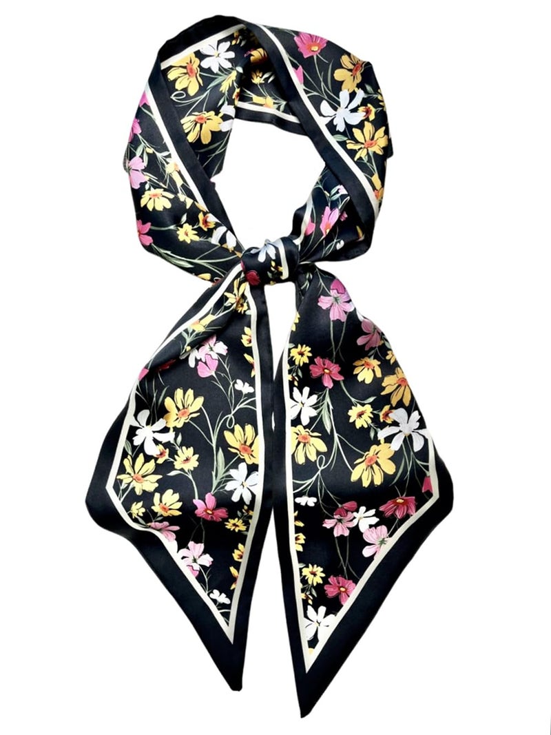 Julunar Hair Scarf for Women Silky Long Neck Head Scarves Purse Bag Scarfs for Handbag Satin Headscarf - Image 1
