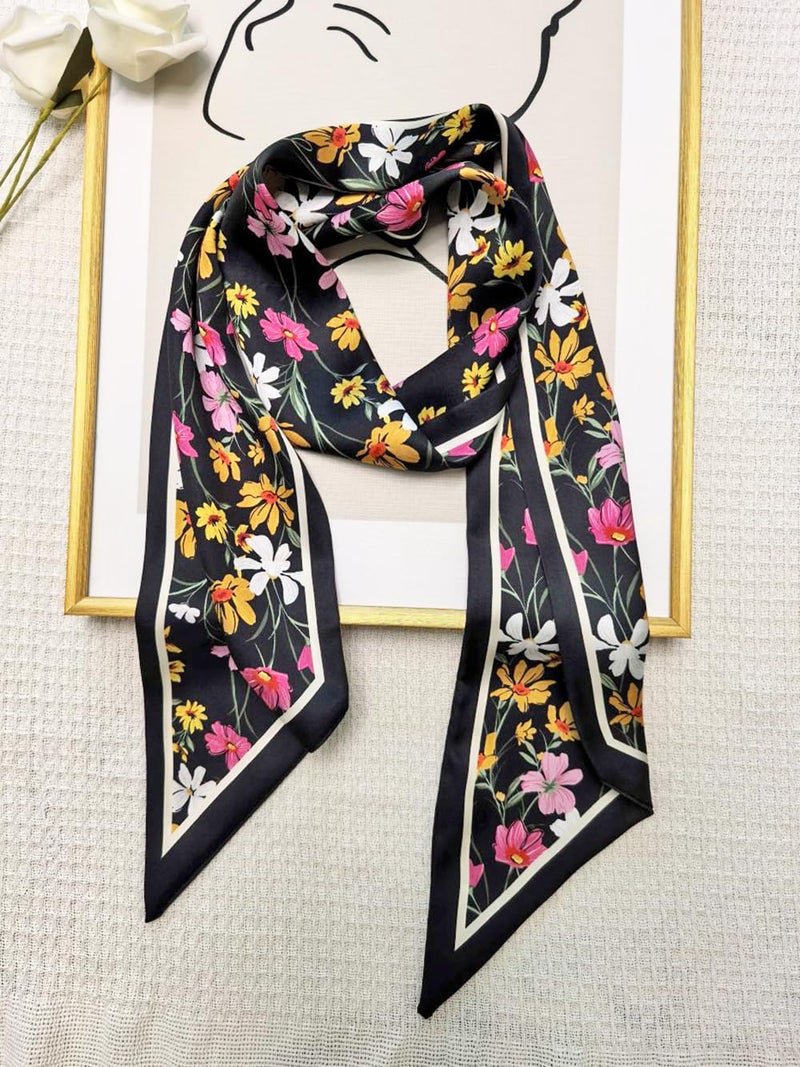 Julunar Hair Scarf for Women Silky Long Neck Head Scarves Purse Bag Scarfs for Handbag Satin Headscarf - Image 4