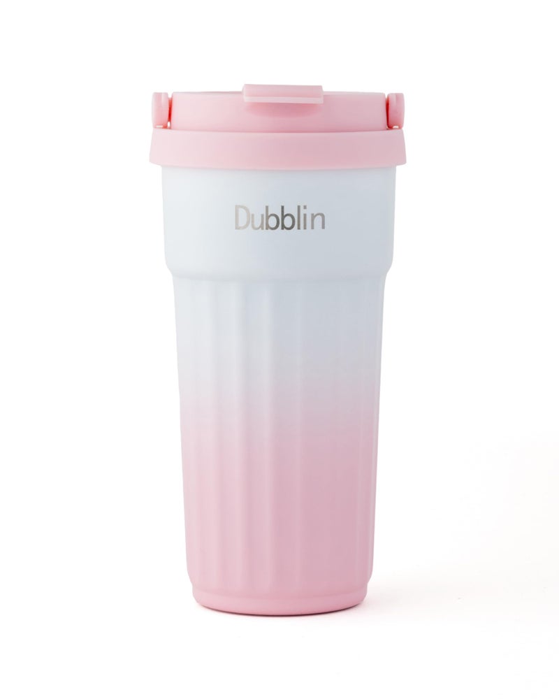 DUBBLIN Brew Stainless Steel Tea & Coffee Mug | Double Wall Vacuum Insulated Travel Mug | Wide Mouth Tumbler Thermo Flask | Keeps Hot up to 6 Hrs & Cold up to 12 Hrs | 480ML-Pink - Image 4