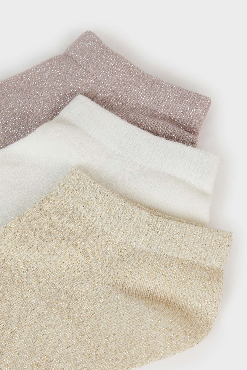 DeFacto Multicolour Woman Woman 3 Piece Cotton Ankle Socks Casual - Image 5