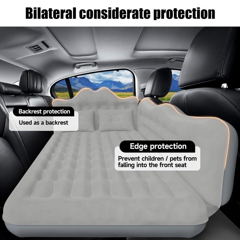 DikaSun Car Air Mattress, Inflatable SUV Truck Air Mattress Back Seat Camping Bed Thickened Car Sleeping Pad for Travel, Car Bed SUV Mattress with Air Pump 2 Pillows - Image 4