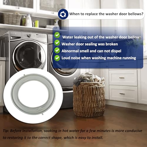 Vanesa W10290499 Wfw9050xw00 WPW10381562 Washer Door Bellow Compatible with whirlpool/Inglis/maytag/amana Washing Machine Door Boot Replacement for W10381562 wfw9250ww01 WFW9150WW00 MHWE200XW00 NFW7300WW00 - Image 5