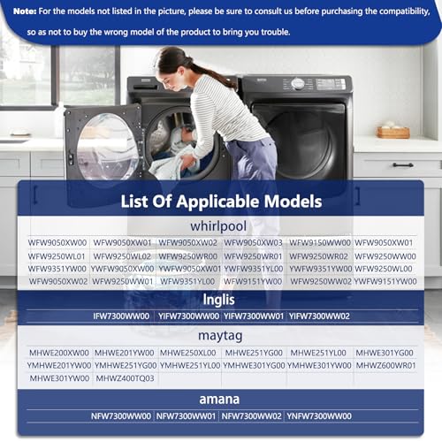 Vanesa W10290499 Wfw9050xw00 WPW10381562 Washer Door Bellow Compatible with whirlpool/Inglis/maytag/amana Washing Machine Door Boot Replacement for W10381562 wfw9250ww01 WFW9150WW00 MHWE200XW00 NFW7300WW00 - Image 4