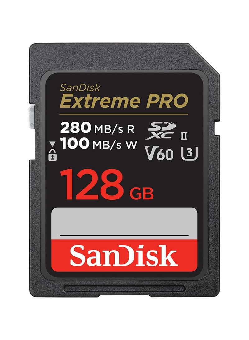 سانديسك 128GB Extreme PRO SDXC UHS-II Memory Card - C10, U3, V60, 6K, 4K UHD, SD Card - SDSDXEP-128G-GN4IN - Image 1