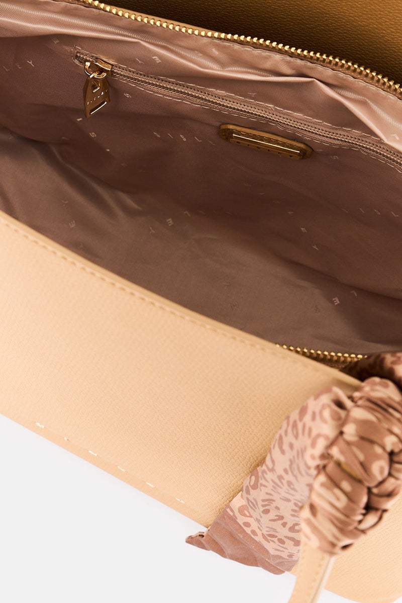 SISLEY Women 2 Pieces Brand Logo Tote Bag Set, Tan - Image 2