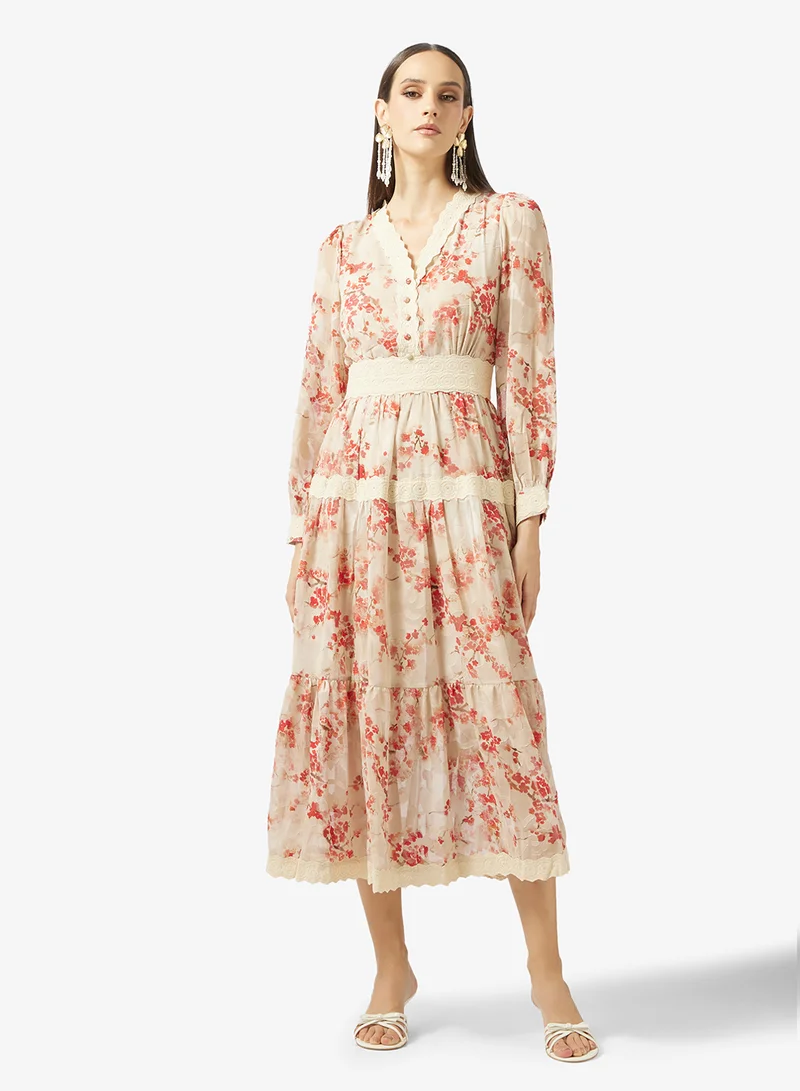 Khizana Printed Teired Dress