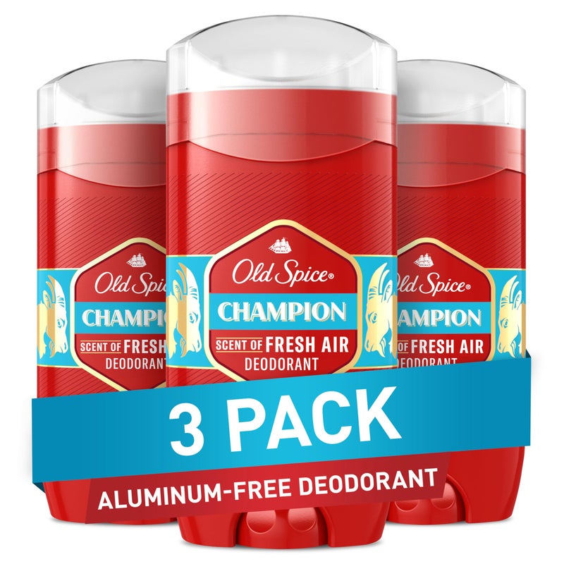 Old Spice Aluminum Free Deodorant for Men, 24/7 Odor Protection, 24/7 Freshness & Lasting Scent, Champion with Fresh Scent, 3.0 oz (Pack of 3) - Image 1