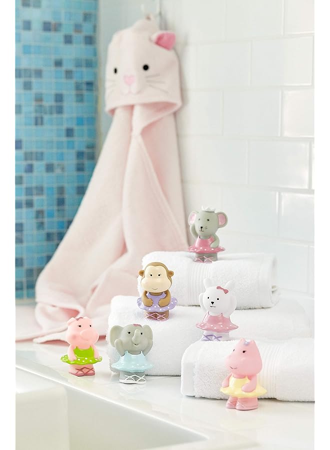 إليجانت بيبي أفضل 6 قطع من ألعاب المياه المطاطية الممتعة أثناء الاستحمام على شكل راقصة باليه وقرد وفيل وحيوان - Image 3