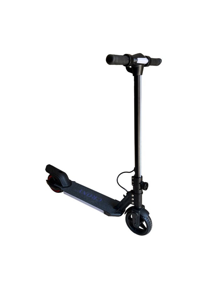 Crony سكوتر كهربائي للأطفال CRONY S31 – محرك 130 واط، بطارية 21 فولت / 2.5 أمبير، إطار ألمنيوم قابل للطي + أضواء LED RGB على السطح - أسود - Image 1