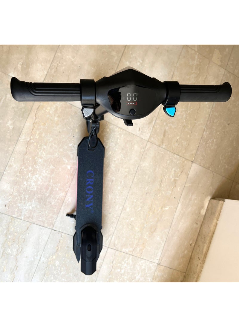 Crony سكوتر كهربائي للأطفال CRONY S31 – محرك 130 واط، بطارية 21 فولت / 2.5 أمبير، إطار ألمنيوم قابل للطي + أضواء LED RGB على السطح - أسود - Image 2