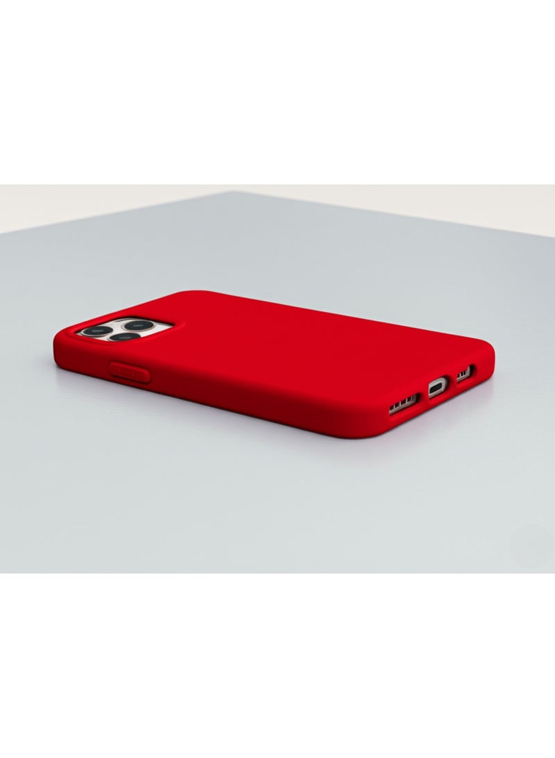 أكسسور  جراب iPhone 12 Pro Max مقاس 6.7 بوصة - غطاء سيليكون أحمر ناعم الملمس مقاوم للصدمات، نحيف، مقاوم للخدش، جراب حماية متين لهاتف Apple iPhone 12 Pro Max - Image 3
