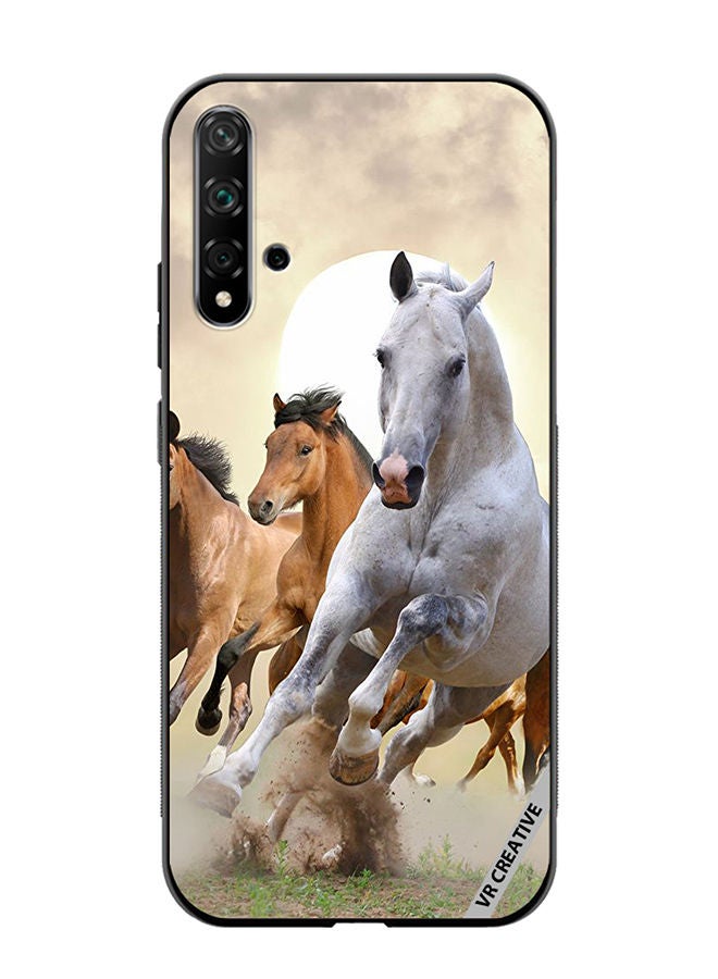 VR CREATIVE Protective Case Cover For Huawei Nova 5T Running Horses Design Multicolour - Image 1