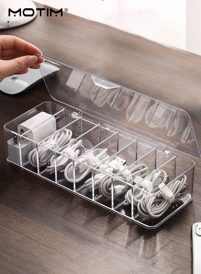 موتيم صندوق إدارة الكابلات الإلكترونية المكتبي، منظم كابلات الشاحن، منظم إدارة شاحن MacBook، الكابلات، بنك الطاقة، القرص الصلب، والمزيد، مثالي للمكتب والمنزل - Image 1