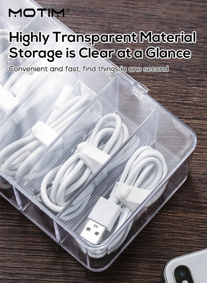 موتيم صندوق إدارة الكابلات الإلكترونية المكتبي، منظم كابلات الشاحن، منظم إدارة شاحن MacBook، الكابلات، بنك الطاقة، القرص الصلب، والمزيد، مثالي للمكتب والمنزل - Image 4