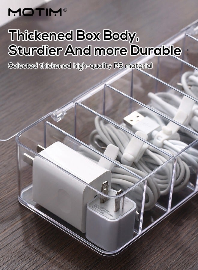 موتيم صندوق إدارة الكابلات الإلكترونية المكتبي، منظم كابلات الشاحن، منظم إدارة شاحن MacBook، الكابلات، بنك الطاقة، القرص الصلب، والمزيد، مثالي للمكتب والمنزل - Image 3