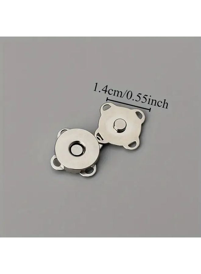 30pcs Brown 14mm Suede Stitch Magnetic Buckle Buttons Brushed Metal Finish for Handbags Clothing Crafts - Image 4