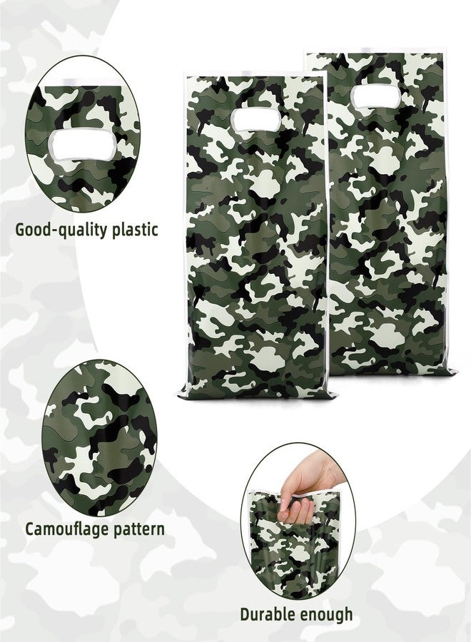 Penitue 50pcs Camo Party Gift Bags, 25x17cm/9.84x6.69in Military Goodie Candy Snack Treat Bags with Handles for Army Birthday Baby Shower Party Favors & Decoration Supplies - Image 4