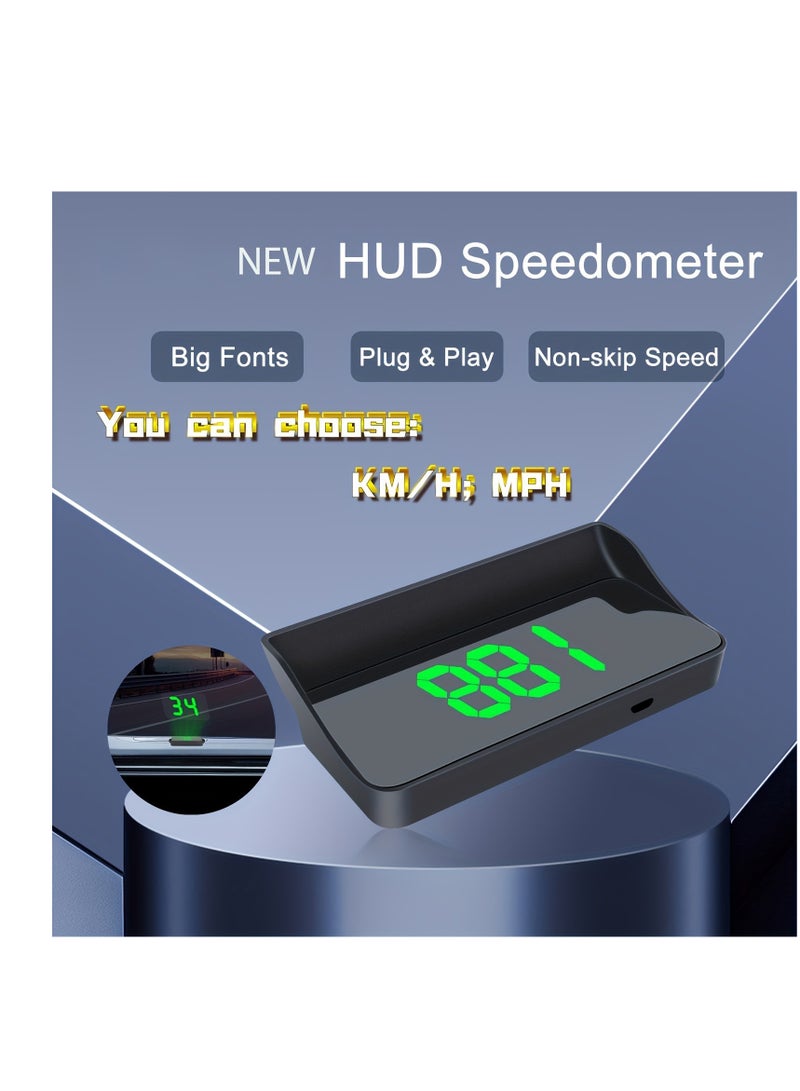 Generic HUD Head Up Display Vehicle Speed Multifunctional LCD Projection Instrument Cluster MPH Or KM/H  - Image 3