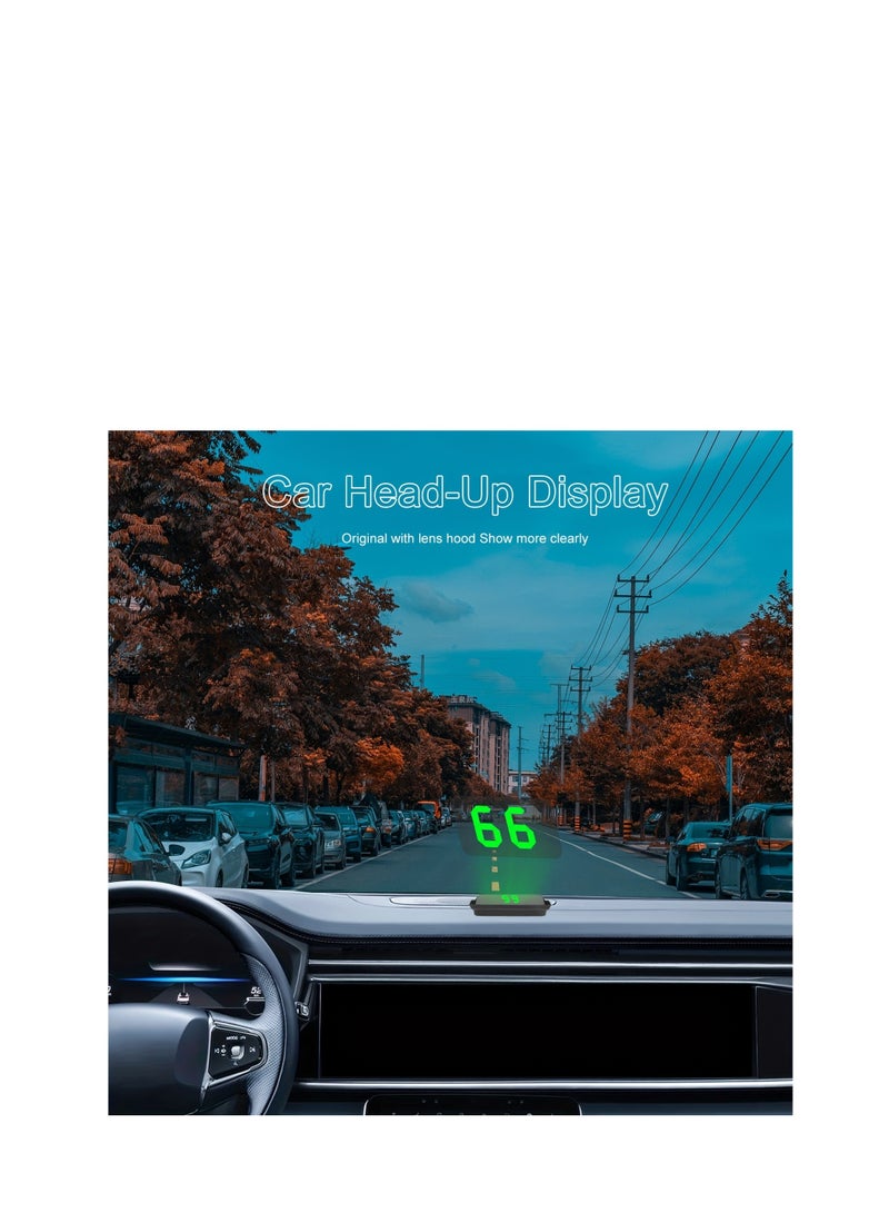 Generic HUD Head Up Display Vehicle Speed Multifunctional LCD Projection Instrument Cluster MPH Or KM/H  - Image 1