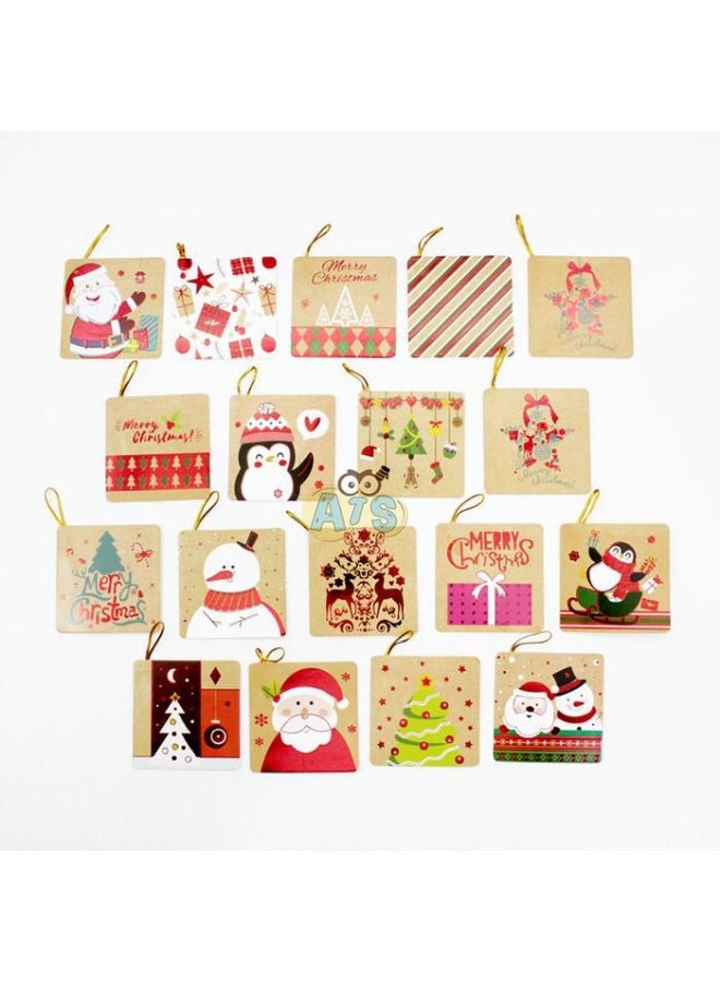 Christmas Greeting Card Santa and Snowman Gift Box for Christmas, 4 Pieces - Image 1