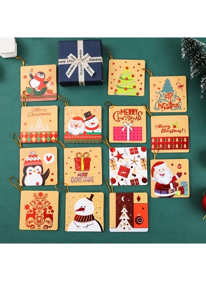 Christmas Greeting Card Santa and Snowman Gift Box for Christmas, 4 Pieces - Image 2