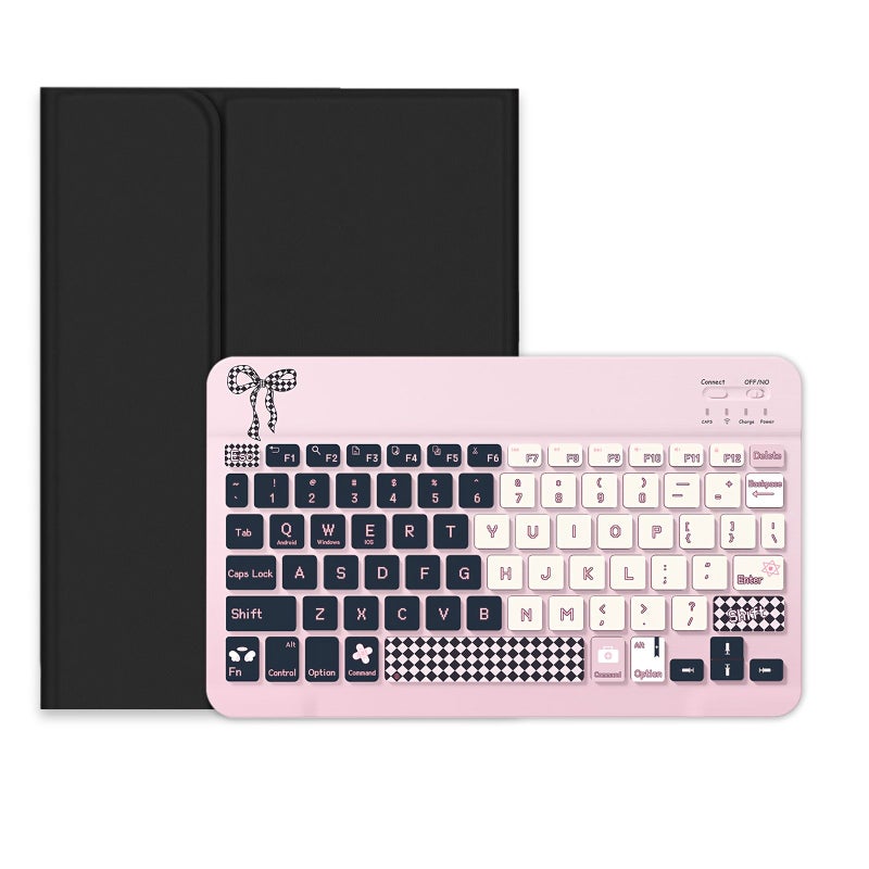 Black Compatible Case for iPad 5th 6th Gen with Detachable Keyboard and Pencil Holder - Image 1