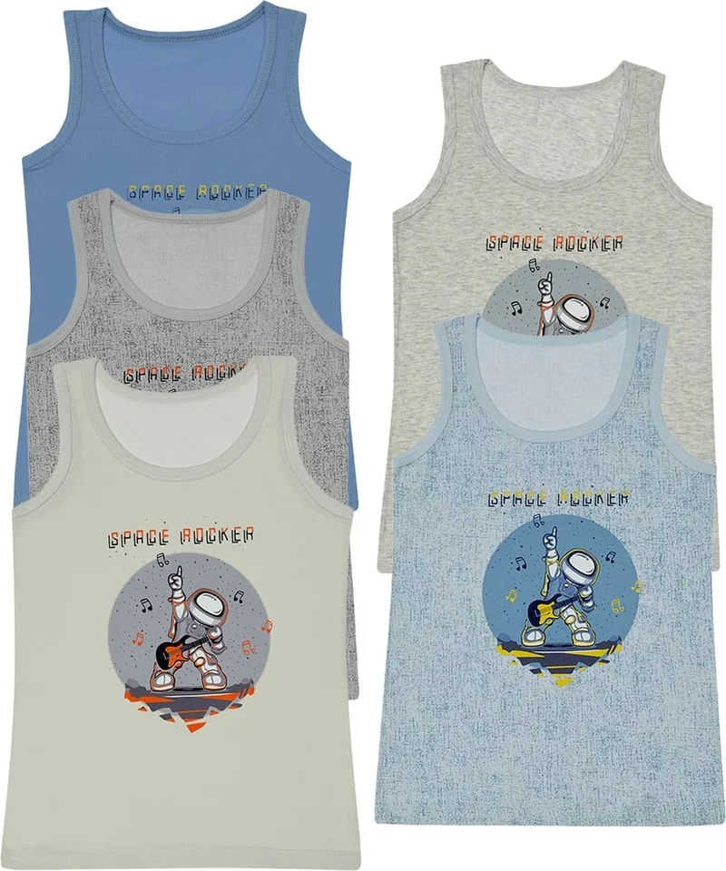دونيلا 5-Pack Colorful Space Printed Boys Undershirt - 77711282B