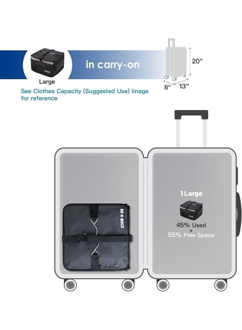 Foldable Fabric Closet Organizer – 3-Tier Clothes Storage with Side Hooks & Zipper Cover - Image 3