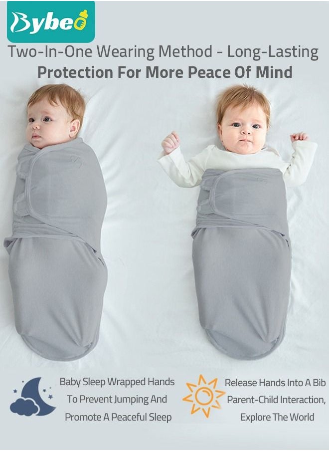 Bybeo - 6 PCS Baby Swaddle Blanket Wrap Cap Set Newborn Infant Sleep Sack With Caps 100% Breathable Cotton 0-4 Month - Image 1