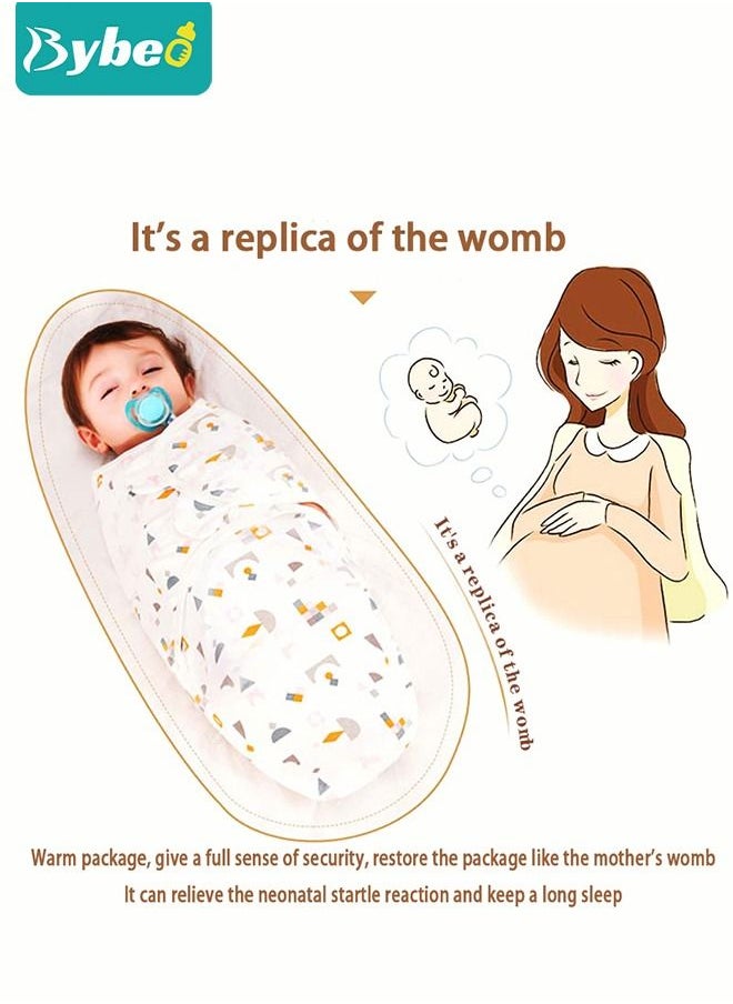 Bybeo - 6 PCS Baby Swaddle Blanket Wrap Cap Set Newborn Infant Sleep Sack With Caps 100% Breathable Cotton 0-4 Month - Image 1