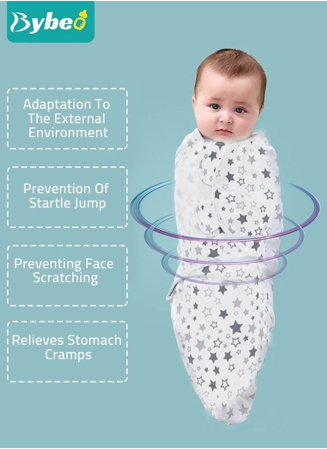 Bybeo - 6 PCS Baby Swaddle Blanket Wrap Cap Set Newborn Infant Sleep Sack With Caps 100% Breathable Cotton 0-4 Month - Image 1