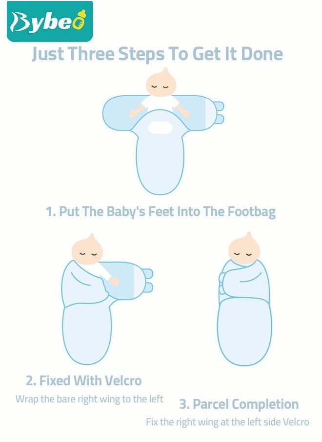 Bybeo - 6 PCS Baby Swaddle Blanket Wrap Cap Set Newborn Infant Sleep Sack With Caps 100% Breathable Cotton 0-4 Month - Image 1
