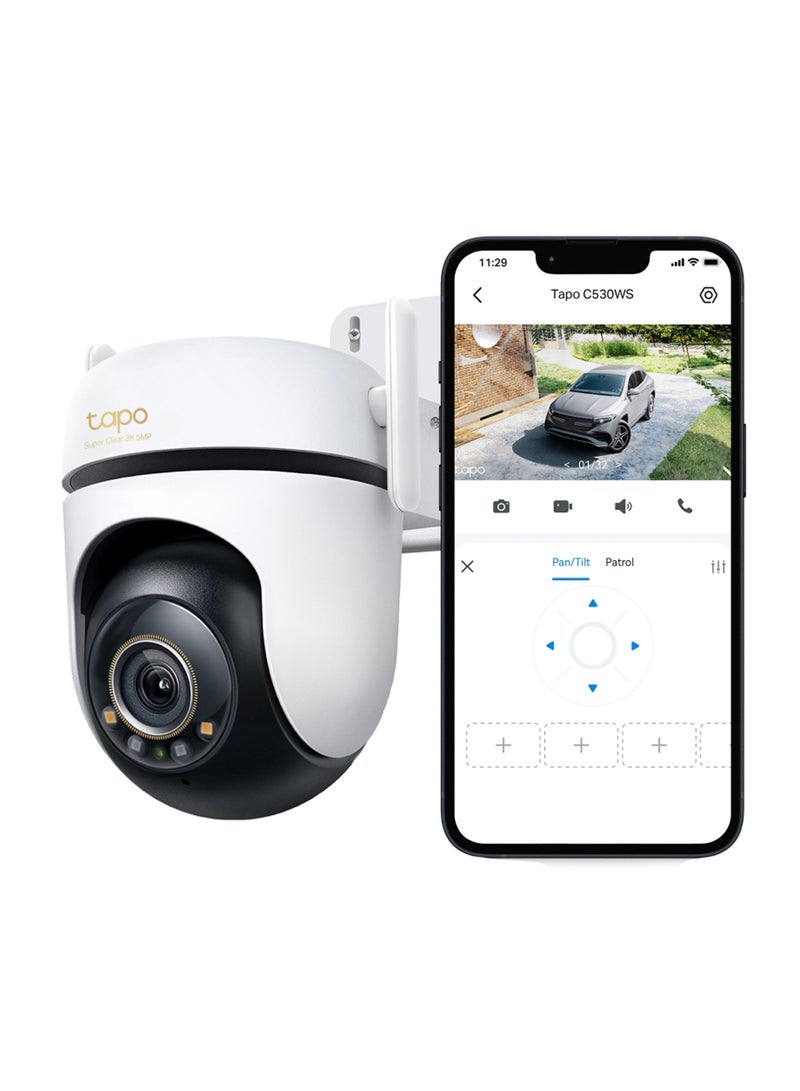 TP-LINK C530WS 3K 5MP Outdoor Pan/Tilt Security Wi-Fi Camera|360°   Motion Tracking|Free AI Detection-Person, Pet & Vehicle|Starlight Color Night Vision|Sound and Light Alarm|Local and Cloud Storage|Powerful Dual Antennas - Image 2