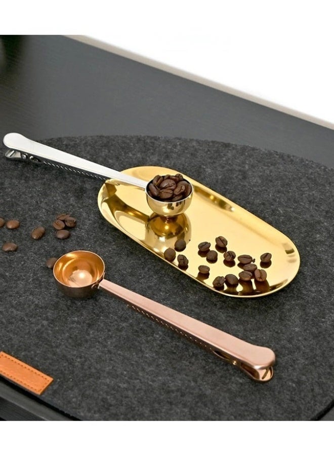 2 Pack 2-in-1 Stainless Steel Coffee Measuring Scoop with Integrated Bag Sealing Clip 15ml 1 Tablespoon Long Handle Coffee Spoon for Coffee Beans Tea Spices Baking Powder Storage Sealer - Image 5