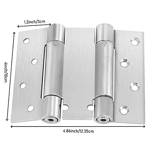HOIGON 2 Pairs 4 Inch Double Action Spring Door Hinges, Heavy Duty Ball Bearing Self Closing Stainless Steel Double Action Spring Hinges with Screws and Adjusting Pin for Cafes, Bars, Saloons - Image 2