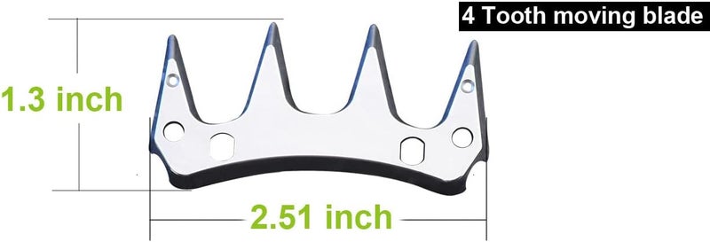 موير 4-Point Universal Replacement Shearing Blades, Compatible with Oster, GDJOB, TAKEKIT, BEETRO, Dragro, Lister, Heiniger Sheep Clippers 440C Materials - Image 2