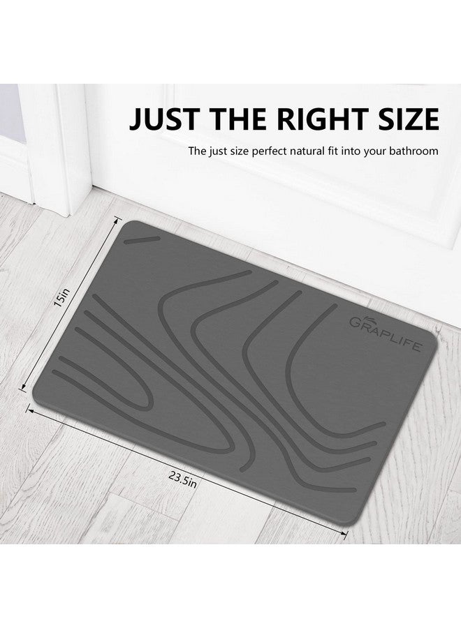 Graplife Graplife Stone Bath Mat 2 Pack Super Absorbent Diatomaceous Earth Shower Mat for Bathroom Tub, Non-Slip Fast Drying Mats Easy to Clean Gray  - Image 4