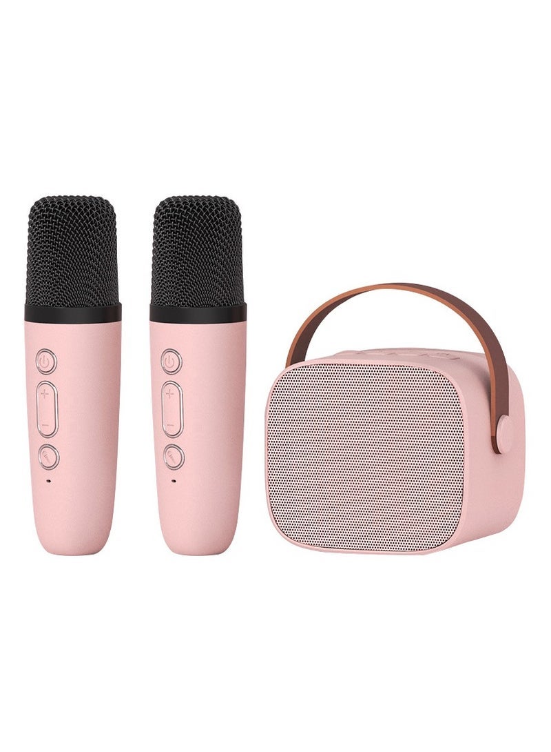 general Mini Karaoke Machine for Kids, Portable Bluetooth Speaker with 2 Wireless Microphones, Support for TF Card/Aux Cable Playback, Birthday Toys Gifts for 5+ Years Old Boys/Girls (Pink) - Image 1