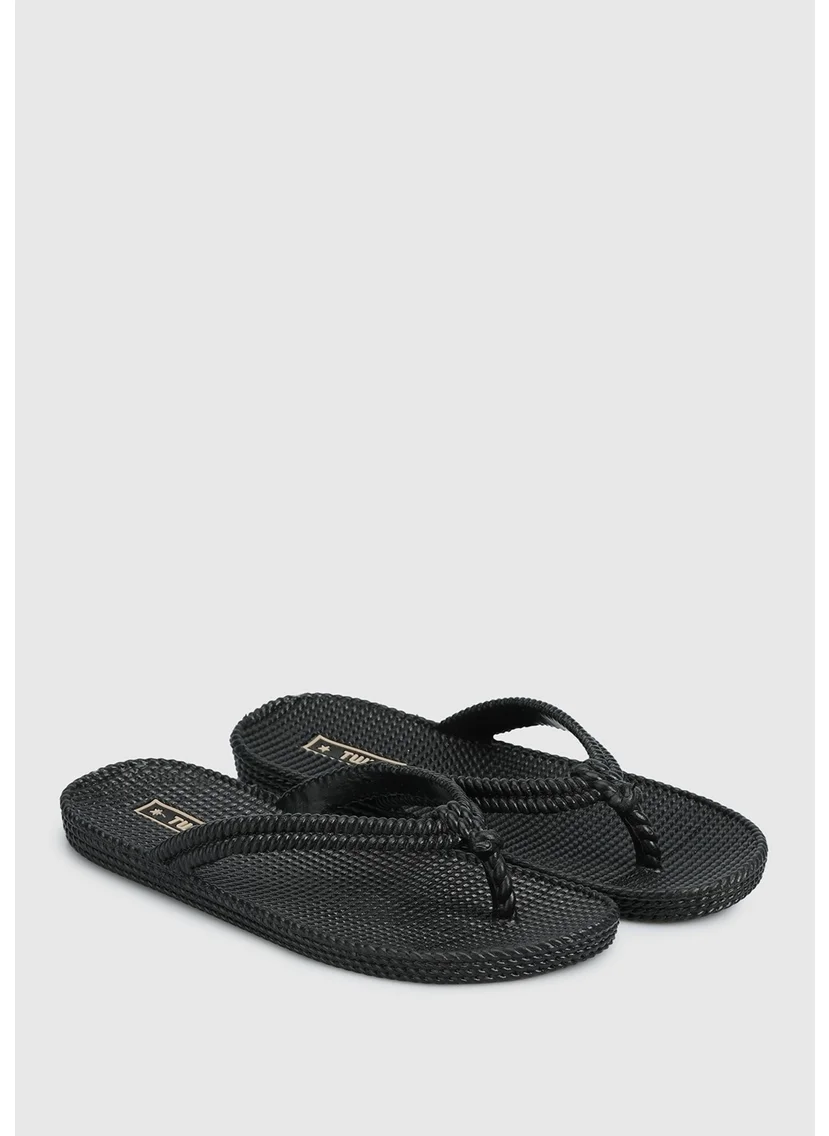 تويجي Black Women's Beach Slippers