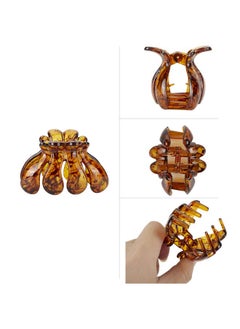 Lawie 6 Pack Tortoise Shell Leopard Black Brown Butterfly Octopus Plastic Hair Claw Clips Jaw Barrettes Grips Clamps Decorative Bun Chignon Hair Up Fancy Accessories For Women Girl Thin Thick Hair  - Image 5
